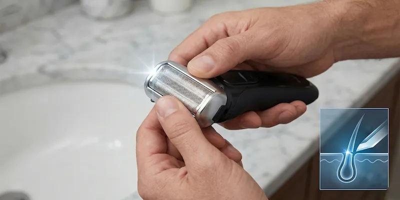 Installing a new replacement foil head on an electric shaver for clean cuts