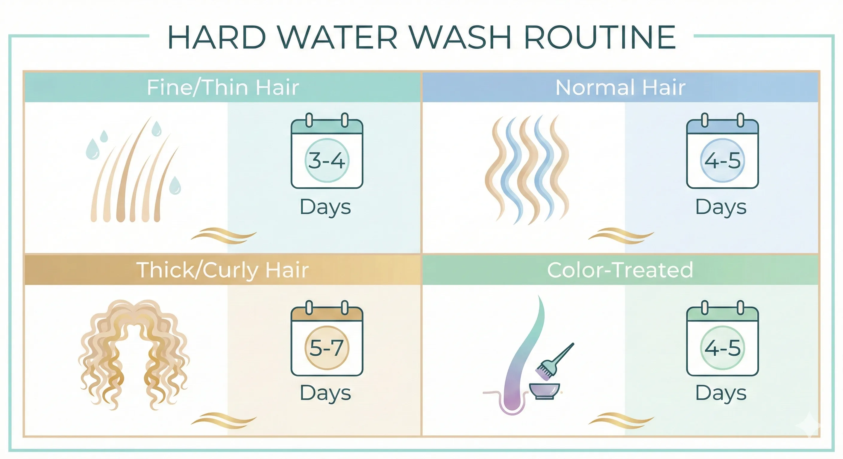 Weekly hair washing schedule for hard water areas
